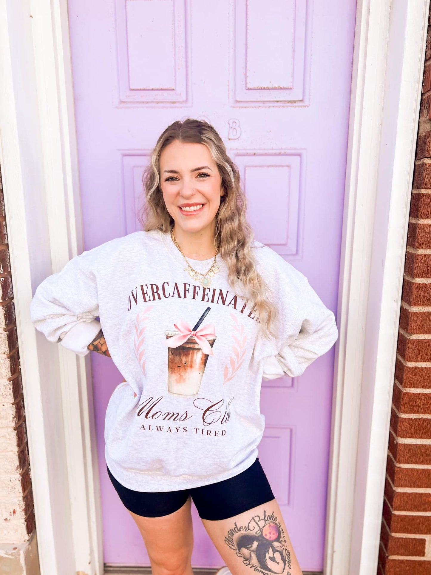 Overcaffeinated Moms Club Crewneck